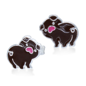 Brown Pig Kid Stud Earring STS-3807 (CO4+CO14)